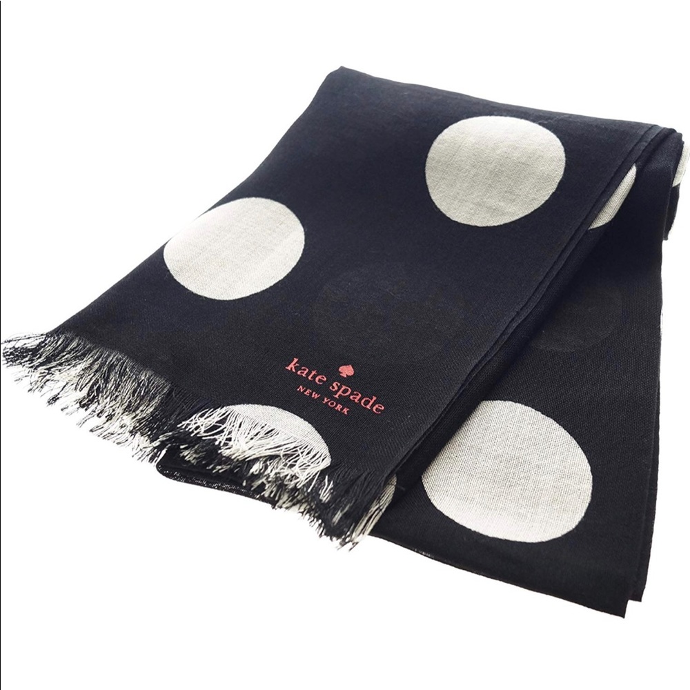 NWT KATE SPADE 100% POLKA DOT WOOL SCARF